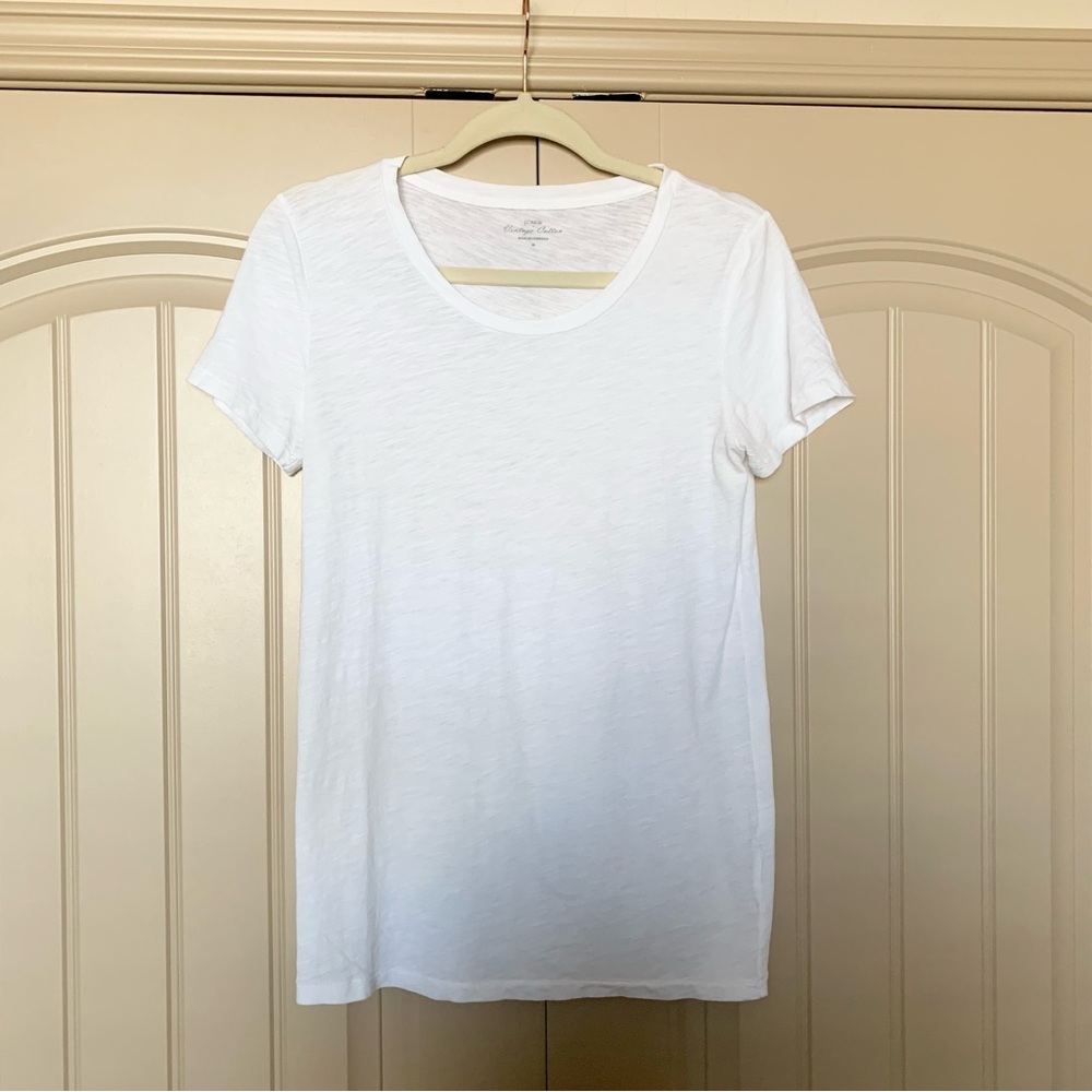 J. Crew Lightweight Classic White T-Shirt - Picture 3 of 7